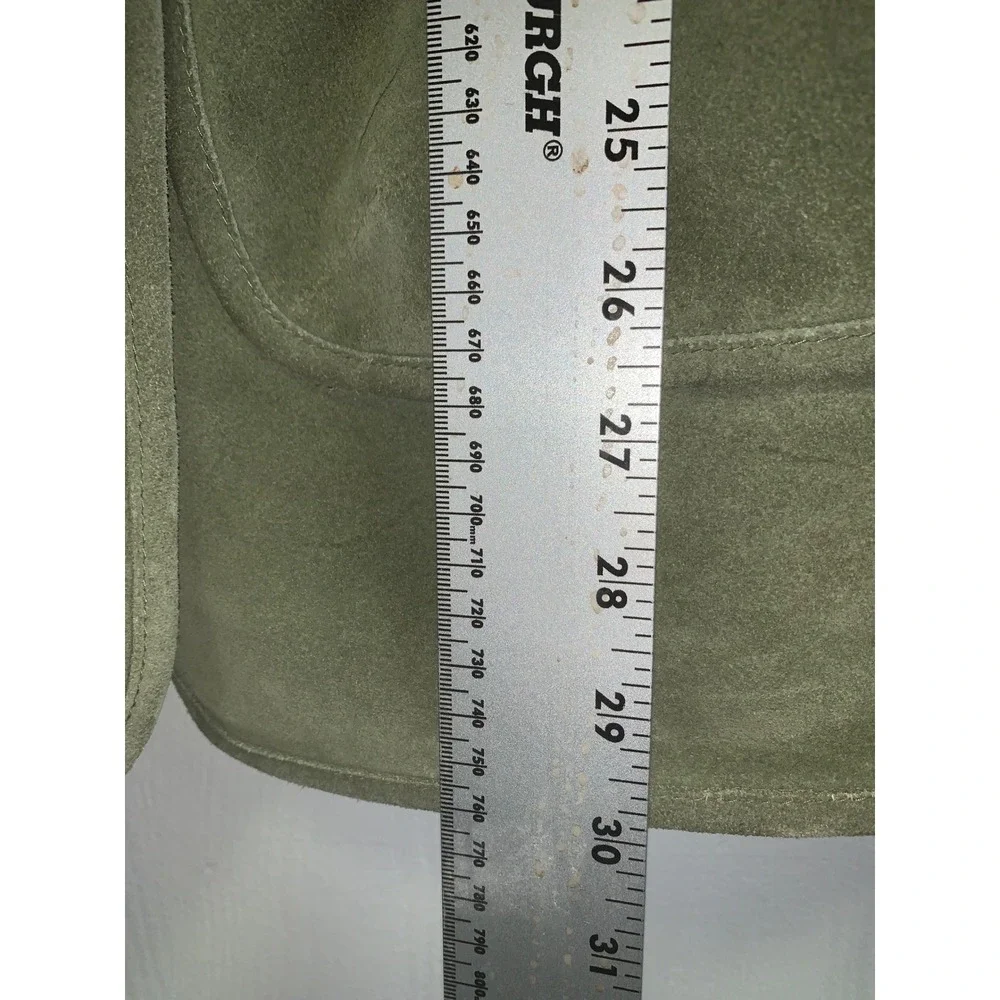 We The Free Free People Green Suede Leather MotUtility Jacket XS Brown Trimo